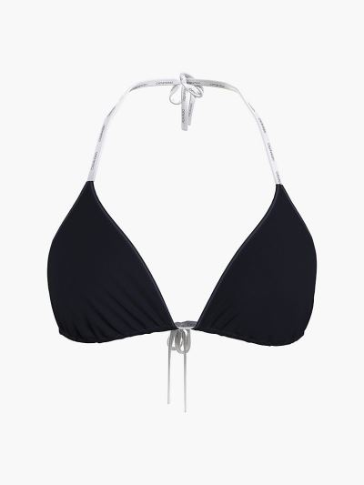 Calvin Klein Fürdőruha HU375987 | Calvin Klein Logo Ties Triangle Női Bikini Felső Fekete